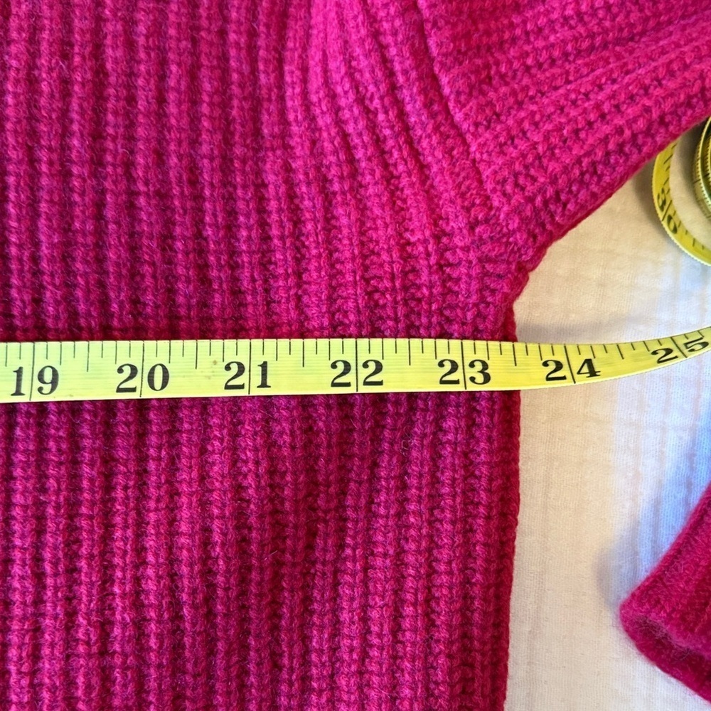 Eileen Fisher Ribbed Sweater, Recycled Cashmere-Size Large-Rich Red - Picture 11 of 12